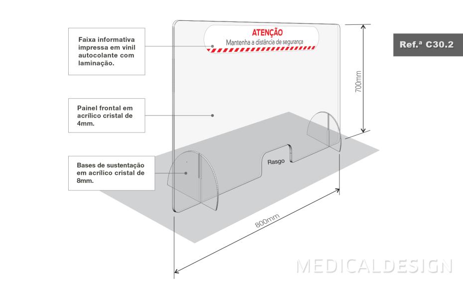 Barreira De Proteção Para Balcões De Atendimento