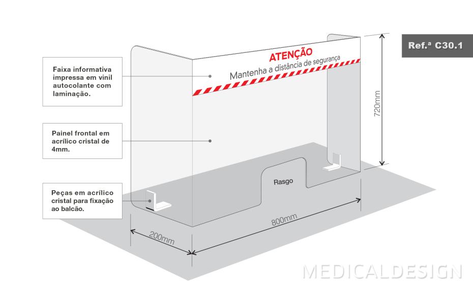 Barreira De Proteção Para Balcões De Atendimento